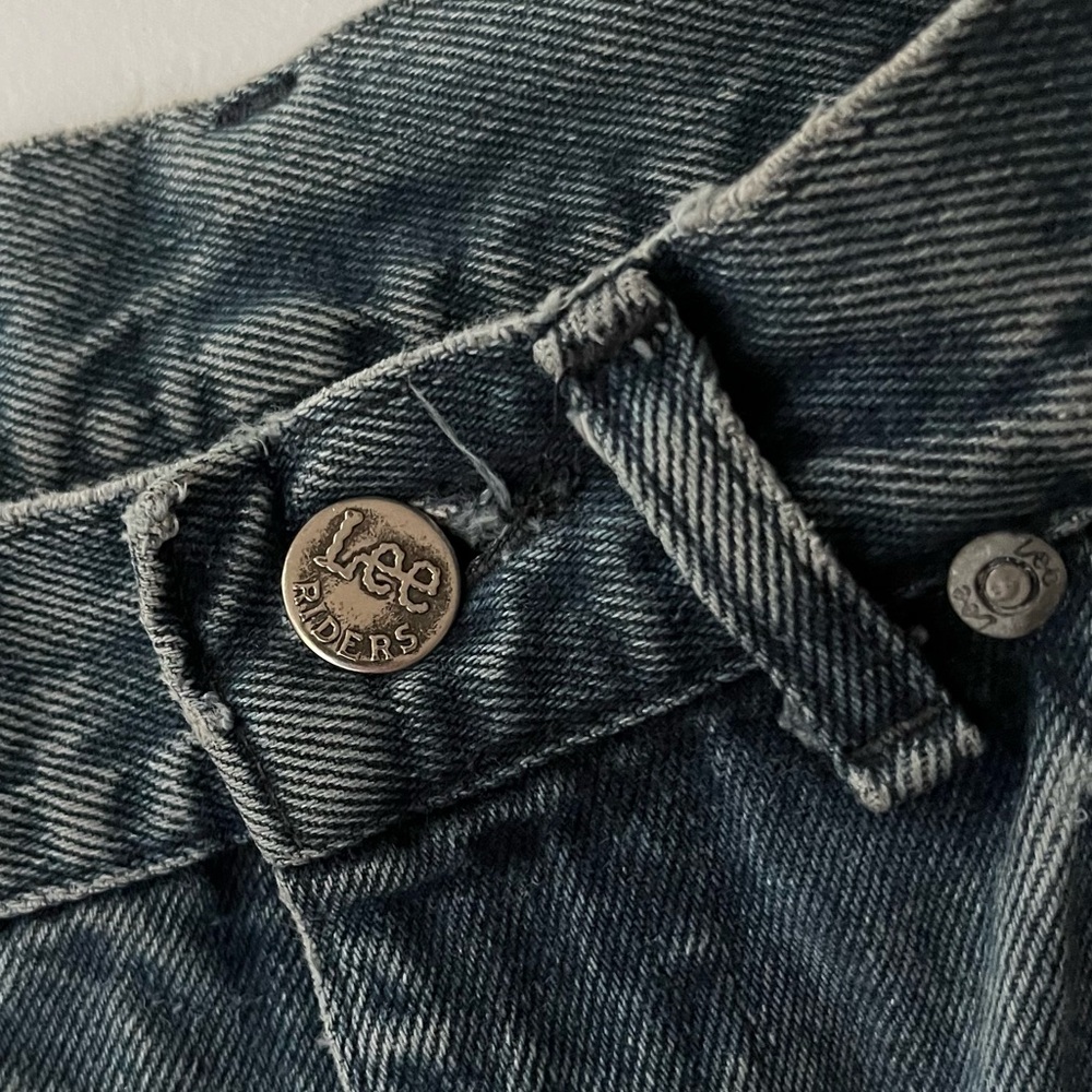 Vintage Lee Made USA High Rise Straight Leg Mom Jeans Size 9 Long Tall 90s Denim - Picture 6 of 13